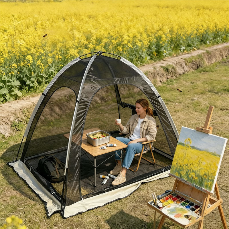 Cool Mesh Tent with Mosquito-Proof Design — Double-Sized Anti-Insect Screen Canopy for Weekend Outdoor Relaxation