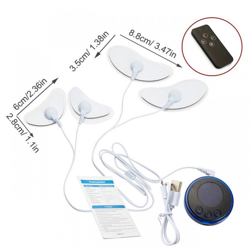 V-Shape Face Wrinkle Reduction EMS Facial Massager with Low-Frequency Pulse, Crescent-Shaped Beauty Device with Remote Control