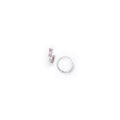 14k White Gold Pink CZ Square Huggy Earrings