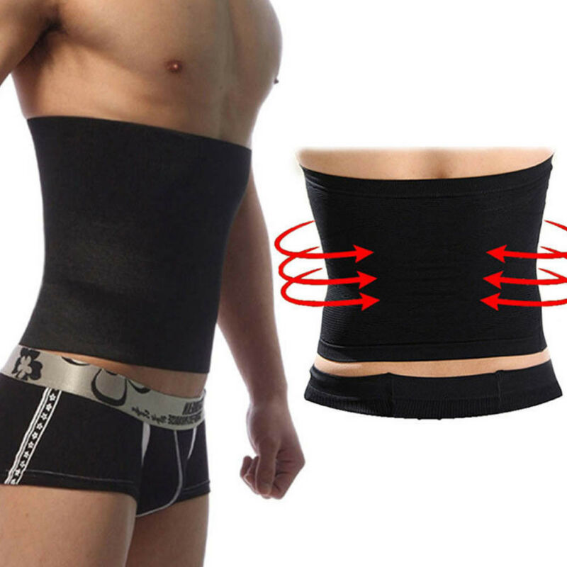 Men's waist trainer gym corset provides support and shaping for workouts, featuring a sleek black design and comfortable fit.