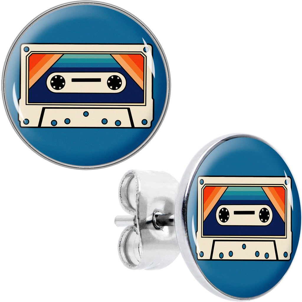 Retro Cassette Tape Stud Earrings by Onyx O