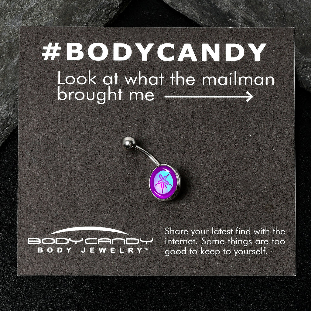Purple Nautical Sand Dollar Belly Ring by Onyx O