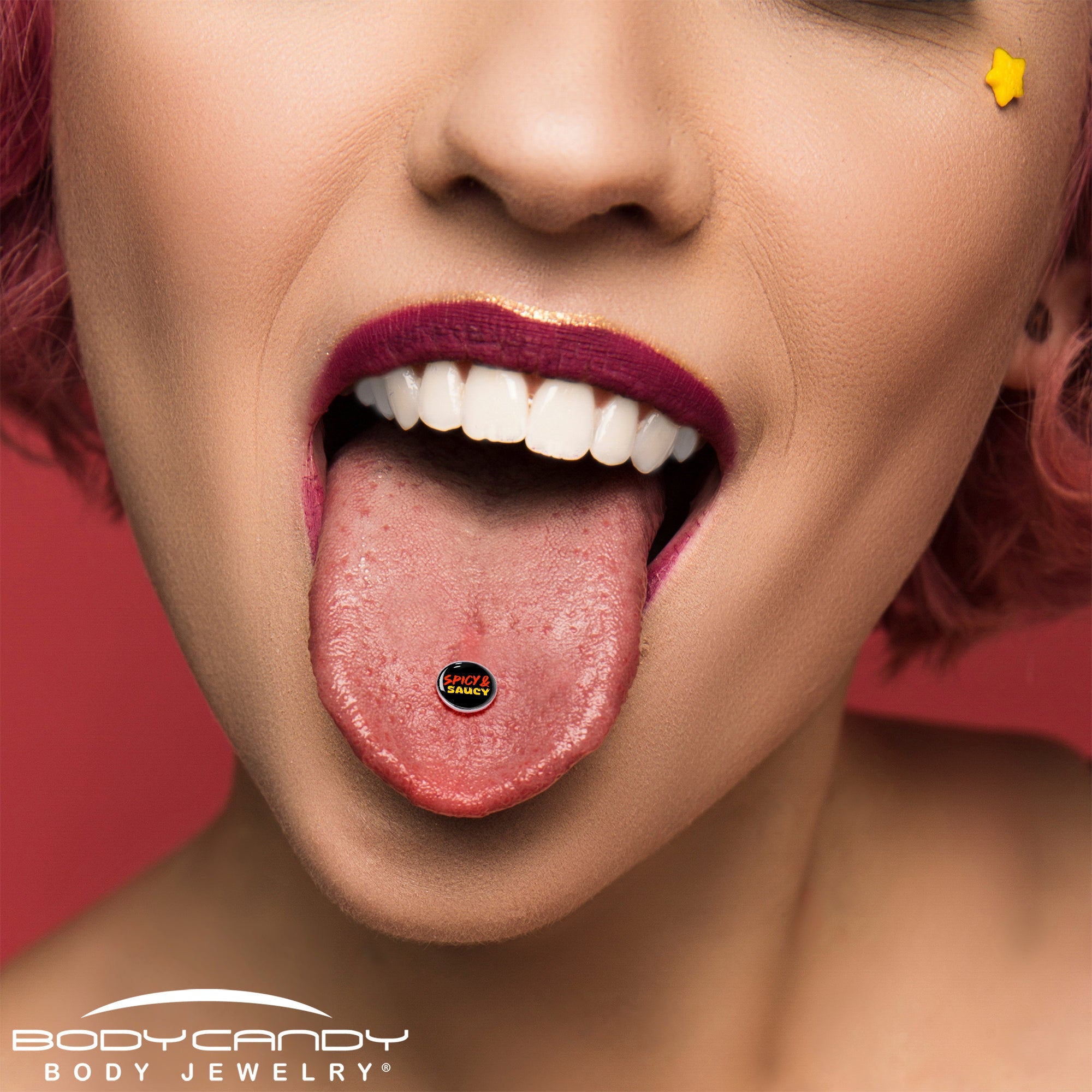 Spicy and Saucy Barbell Tongue Ring by Onyx O