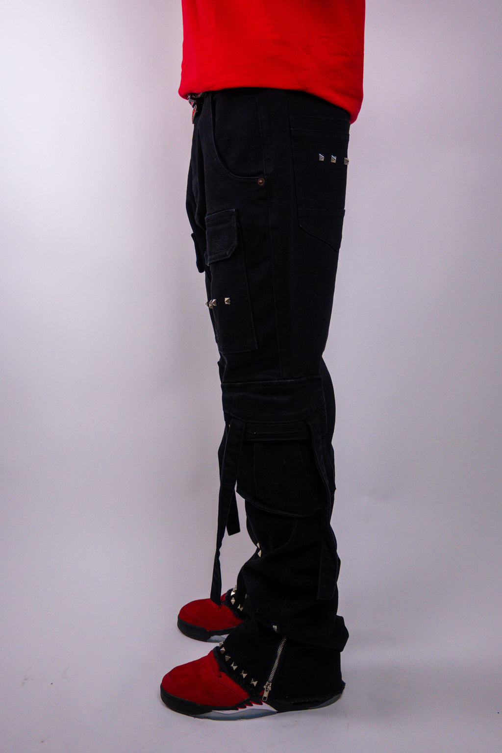 RM206SK -Studded Stacked Cargo Jeans