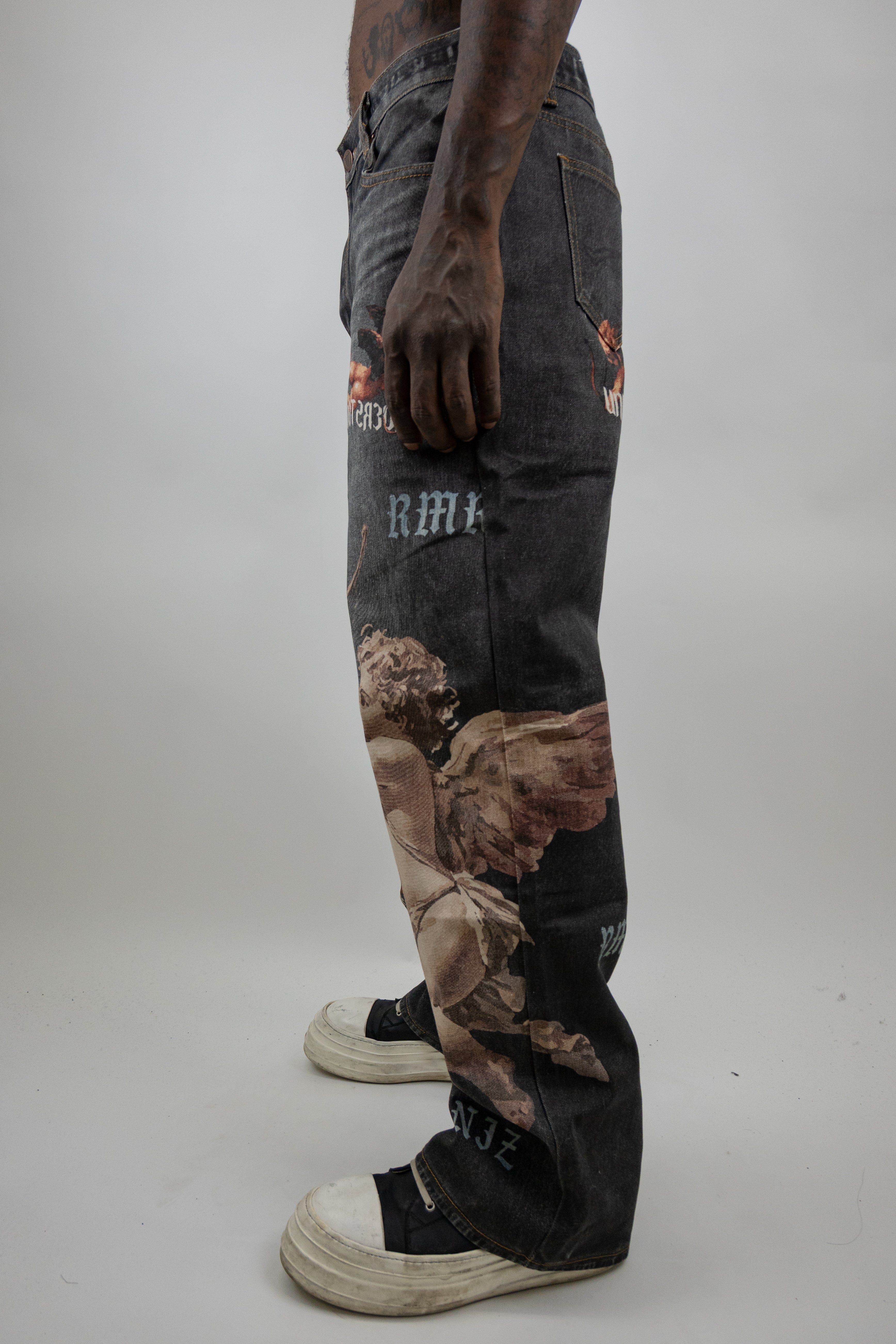 RM205B BABY - Graphic Printed Baggy Jeans