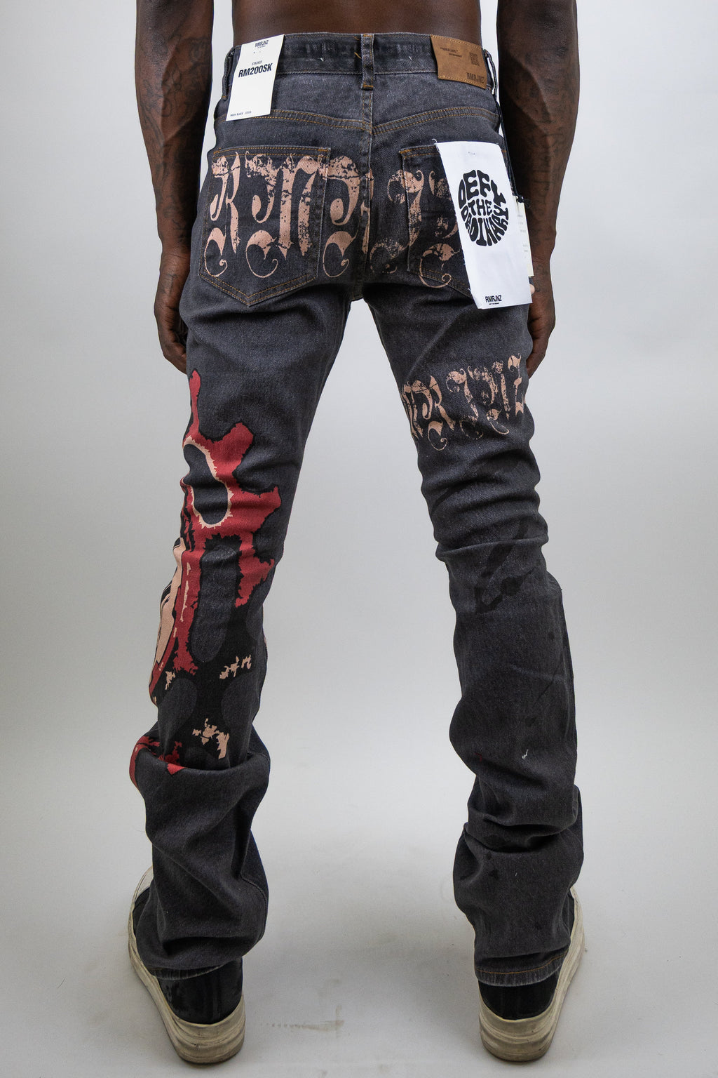 RM200SK - Graphic Printed Stacked Jeans
