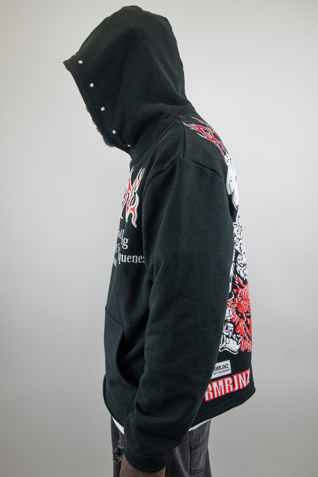 RM1180C Skull Cropped Hoodie