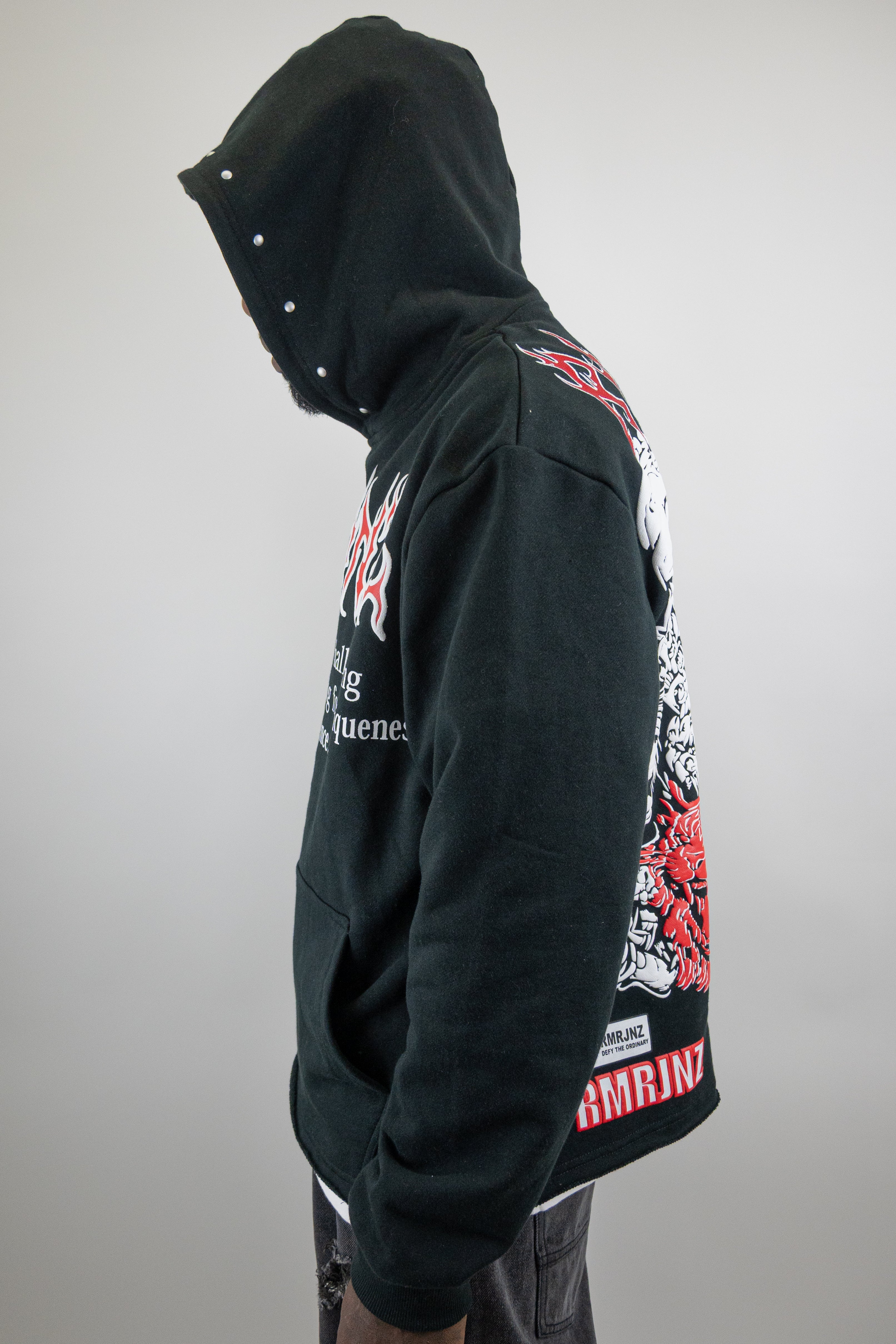 RM1180C Skull Cropped Hoodie