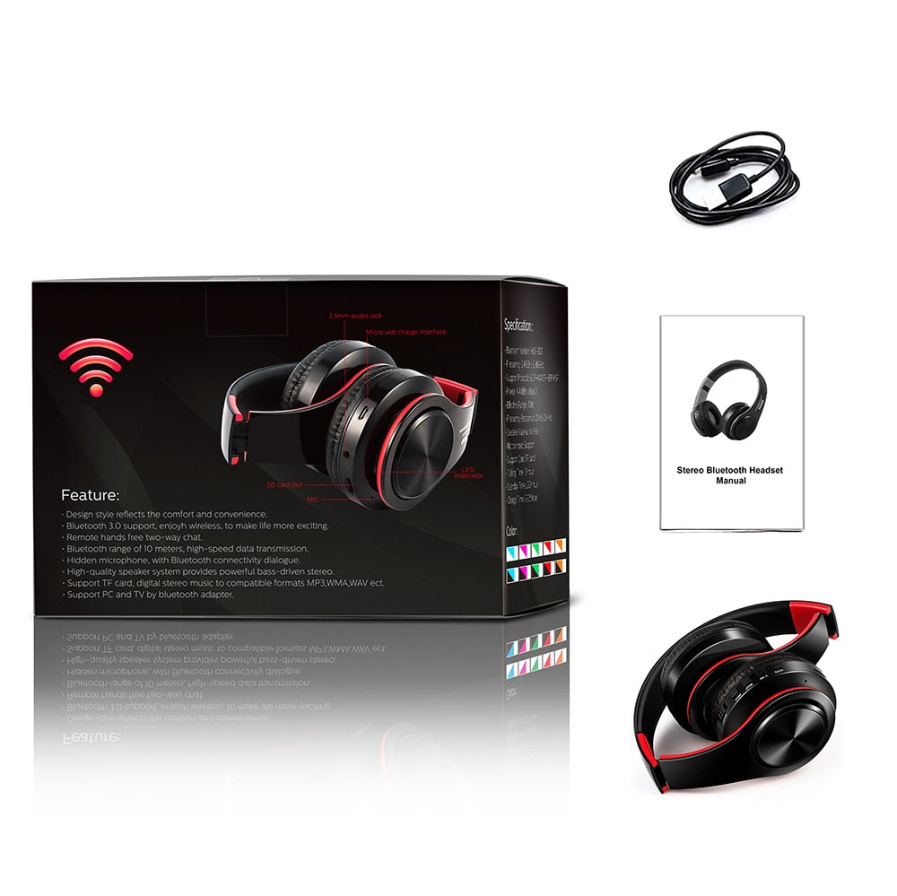 Upgrading  Wireless Bluetooth Headphones Stereo Headset Music sports Over the Earphone with Mic for Iphone Sumsamg  Huawei
