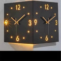 Nordic Dual‑Glow Corner Clock, Silent LED Wall Clock, Modern Minimalist Home Decor for Living Room Bedroom
