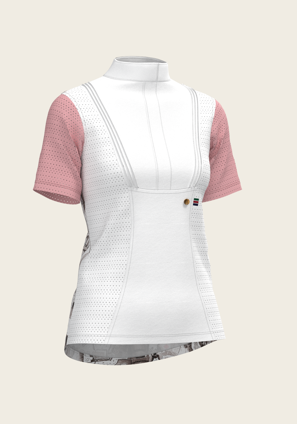 The Horse Fair Monochrome Short Pleated with Rose Short Sleeve Show Shirt