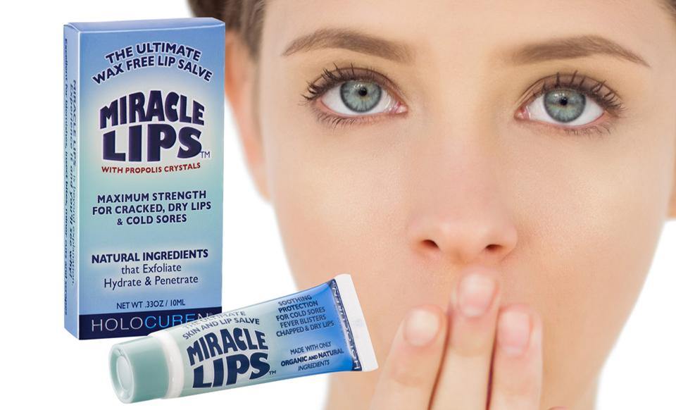 Holocuren Miracle Lips Salve for Dry Lips – Deep Moisturizing Formula, 0.33 oz