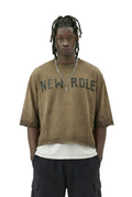 SIENNA S/N Jersey 3/4 Sleeve Crop Top Tee with Detachable Necklace
