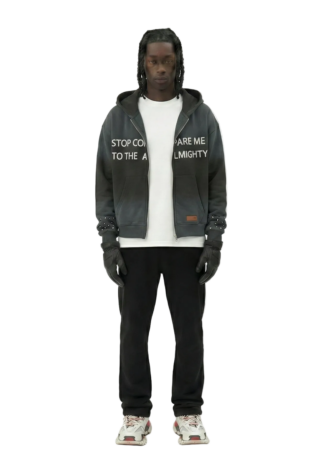 GLENN French Terry Long Sleeve Crop Top Full Zip Hoodie