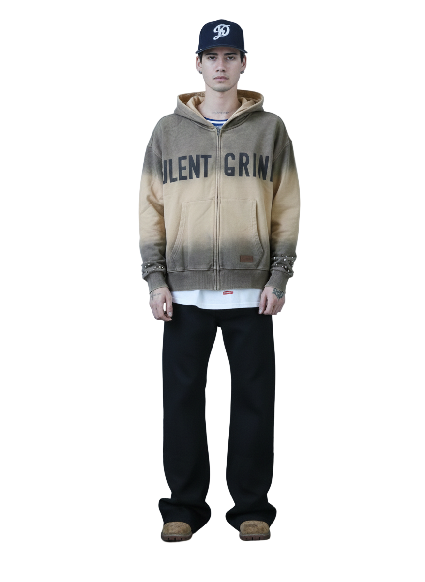 NEW NOEL French Terry Long Sleeve Crop Top Full Zip Hoodie