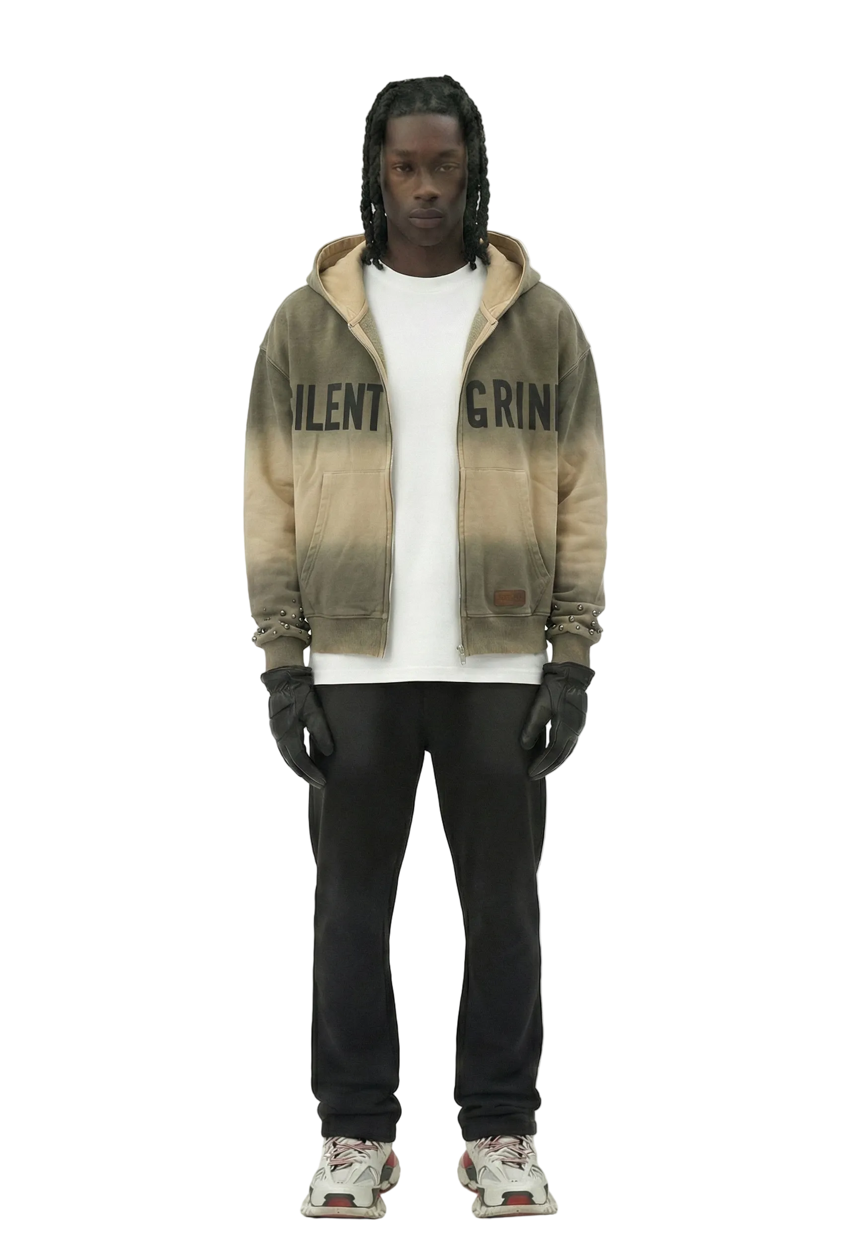 NEW NOEL French Terry Long Sleeve Crop Top Full Zip Hoodie