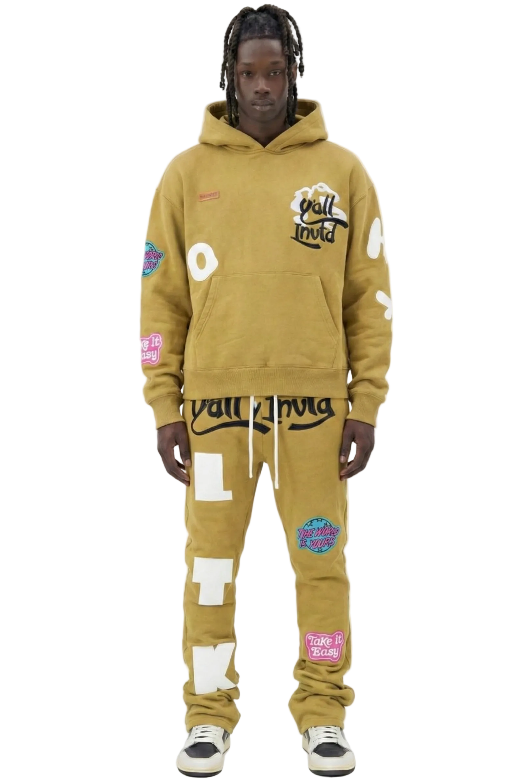 PEAR Heavy weight brushed graphic pullover hoodie