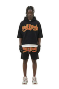 CURTIS French Terry 3/4 Sleeve Crop Top Pullover Hoodie