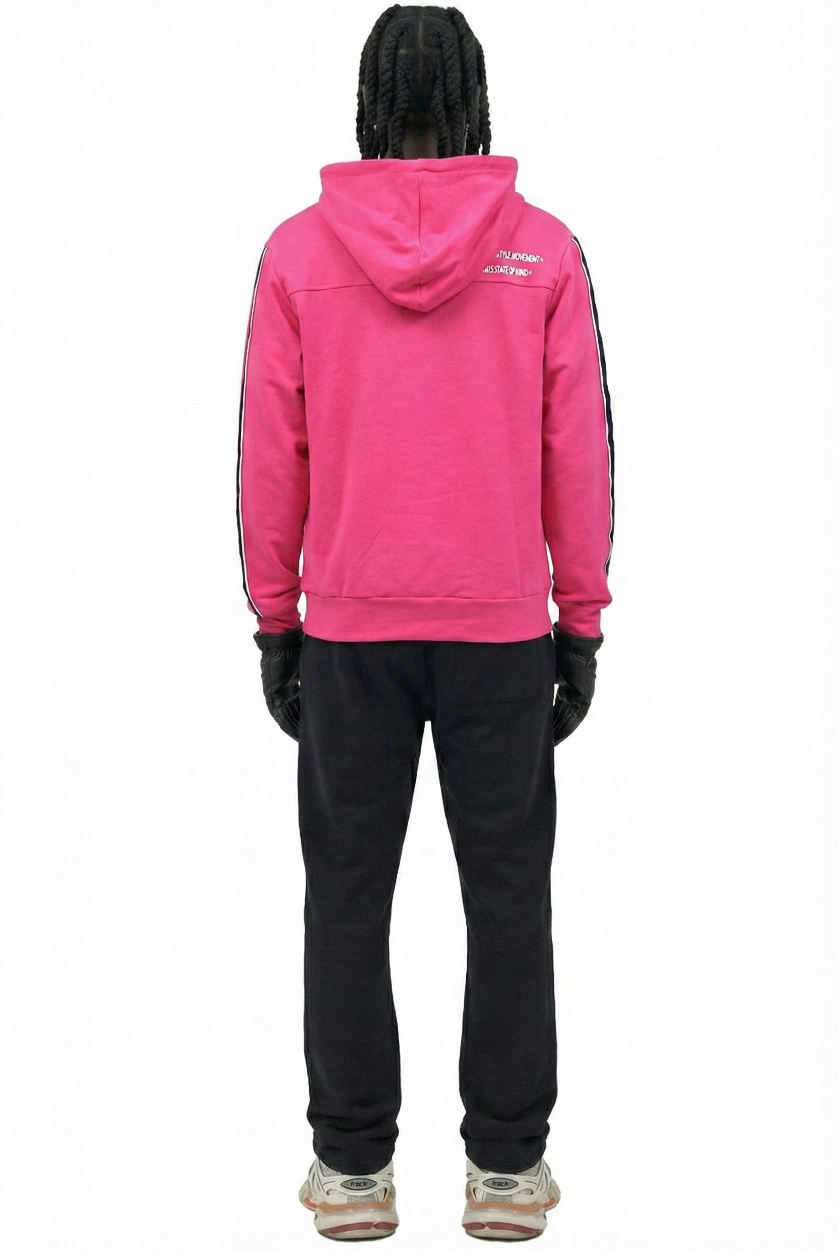 Tana Men's Premium Solid French Terry Hoodie with Reflective Print Details