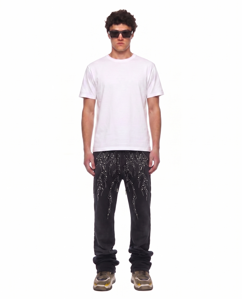 PANTHEON Washed French Terry Stacked Jogger Pants