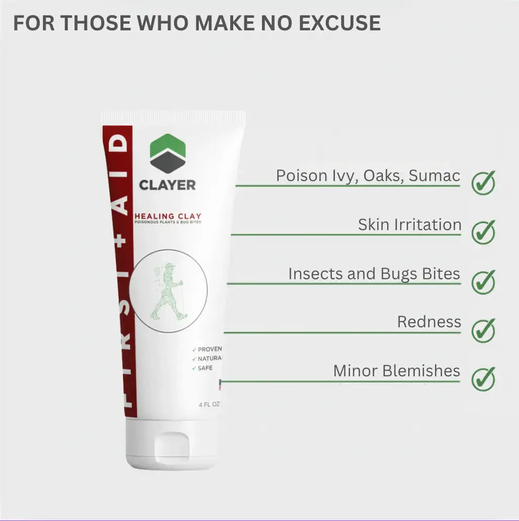 Natural First-Aid Healing Clay - Poison Ivy, Cuts & Insect Bites (Non-Toxic)
