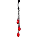 Handcrafted Vampire Drop Belly Ring Created with Crystals