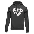 Heart Bike Adult Fleece Hoodie