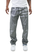 METALLIC PRINTED STACKED JEANS AJ07C