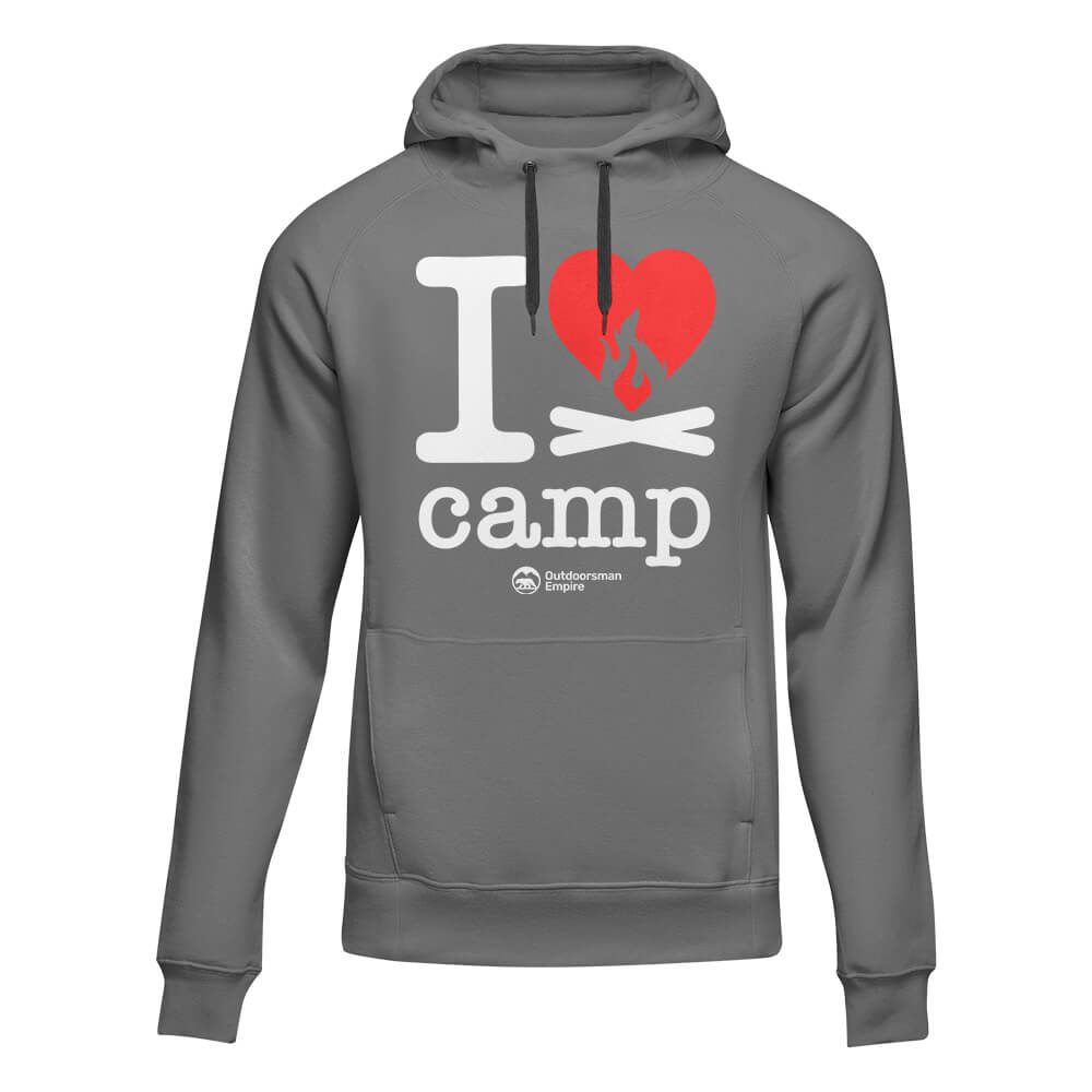I Love Camp Adult Fleece Hoodie