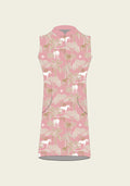 Island Horses on Rose Golf Dress