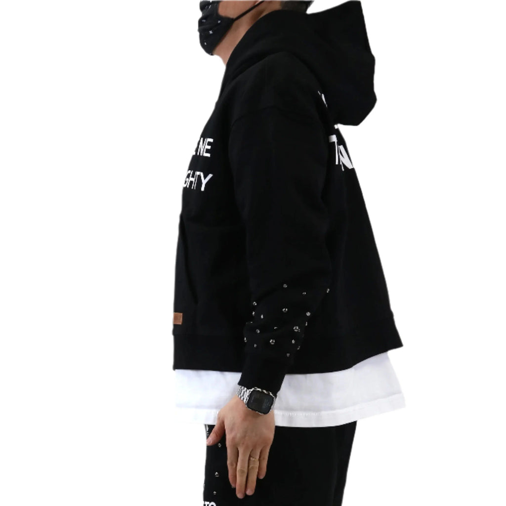 KARAN French Terry Long Sleeve Crop Top Full Zip Hoodie
