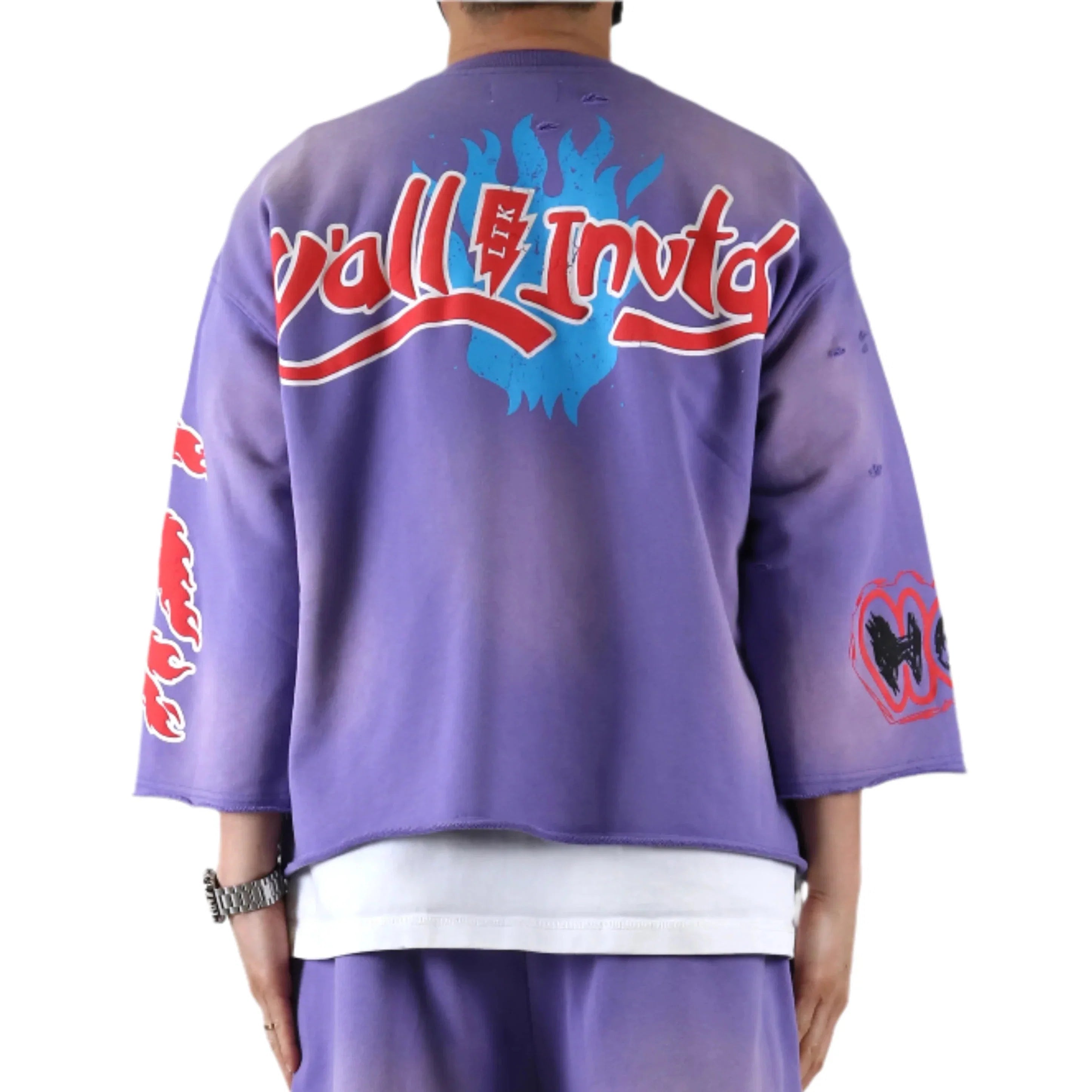 DIAZ S/N Jersey 3/4 Sleeve Crop Top Tee