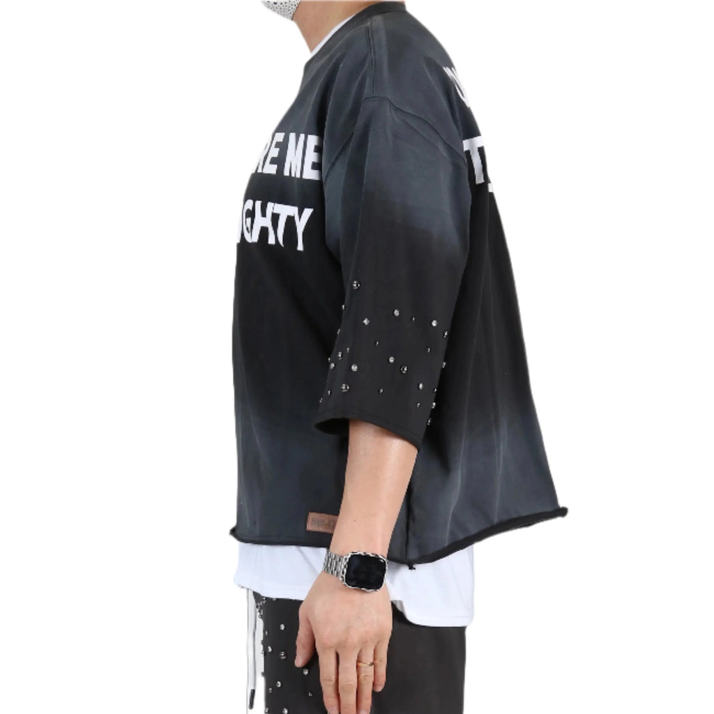GLENN S/N Jersey 3/4 Sleeve Crop top Tee