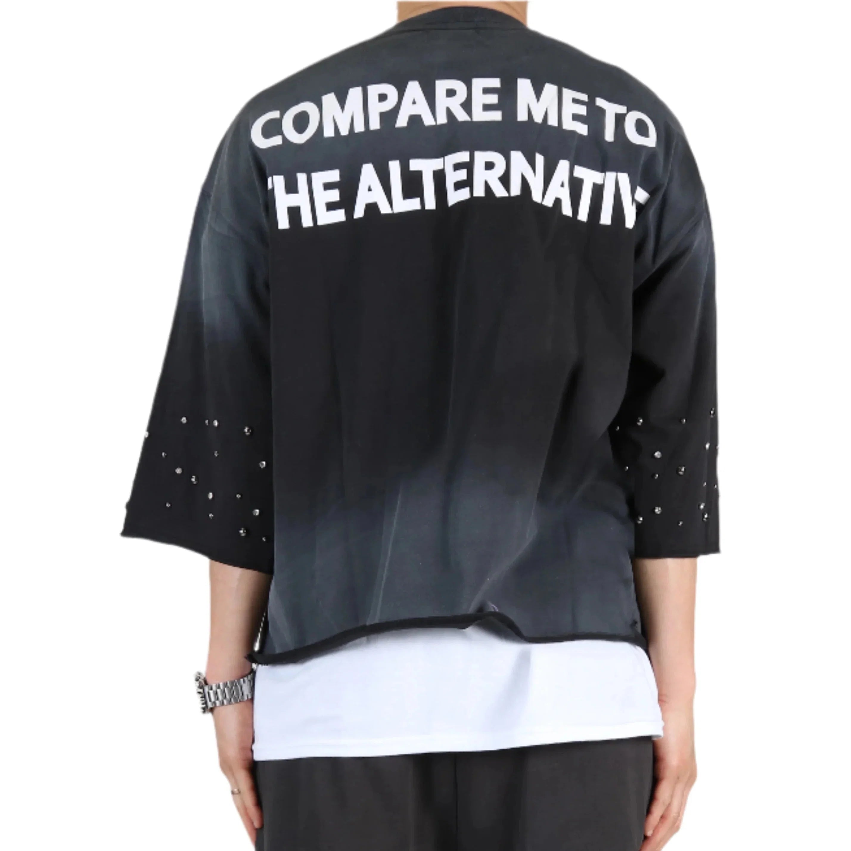 GLENN S/N Jersey 3/4 Sleeve Crop top Tee