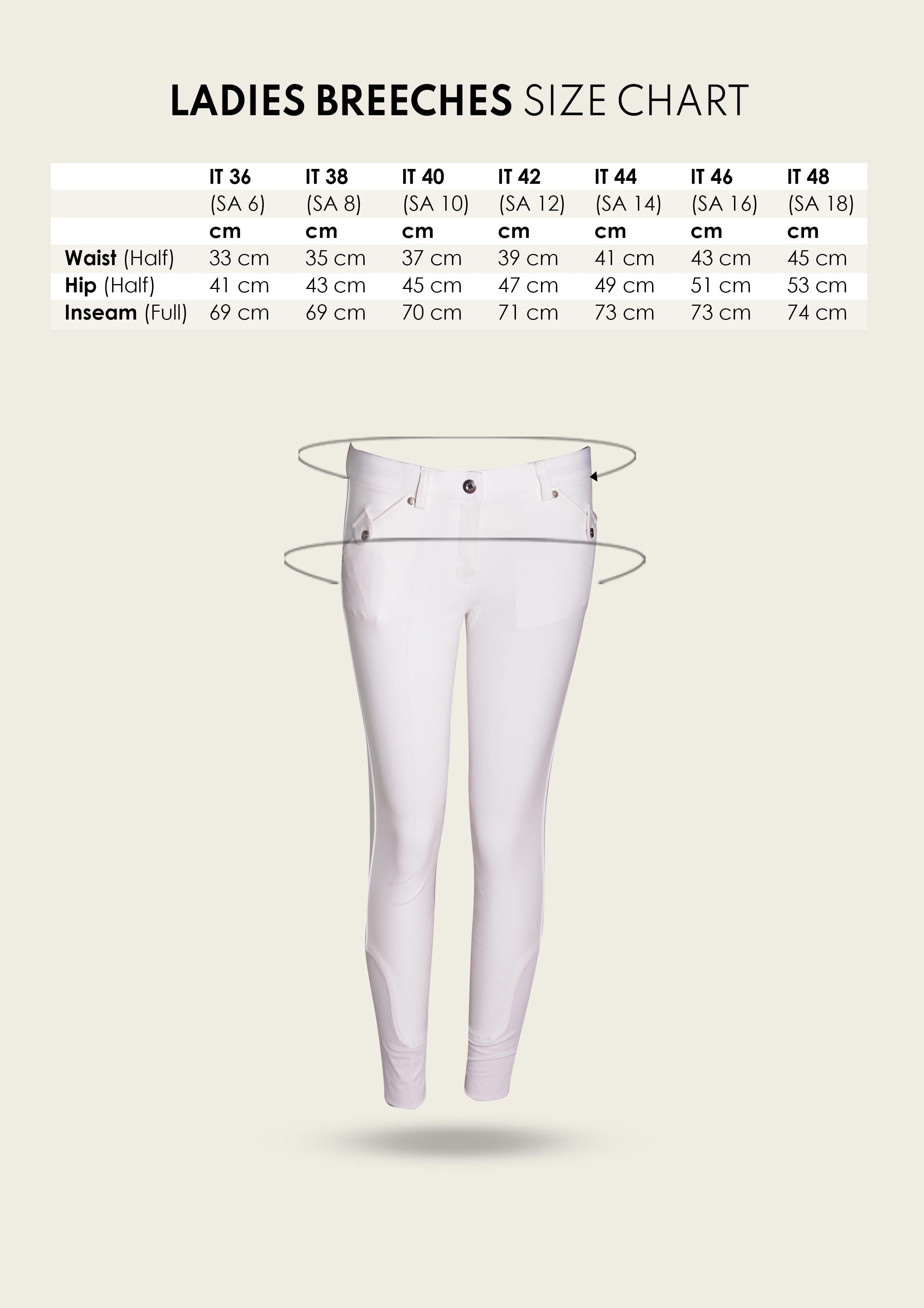 Inspire Knee Patch High Waist White Coolmax Breeches