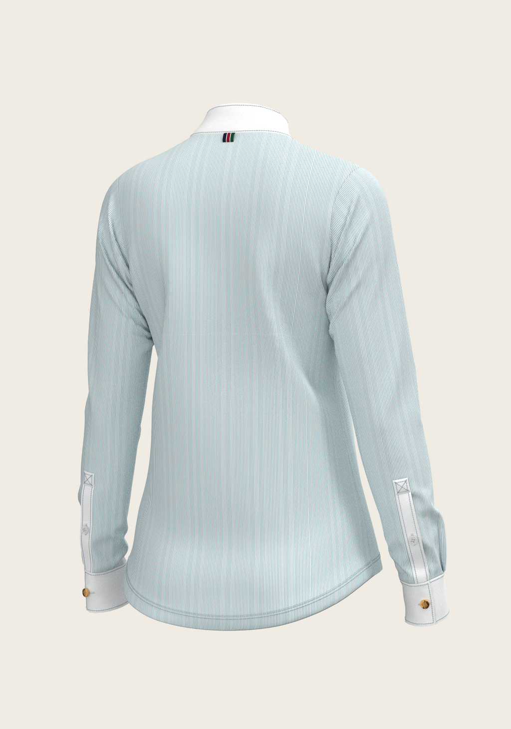 Stripes in Skyblue Short Zip Long Sleeve Show Shirt