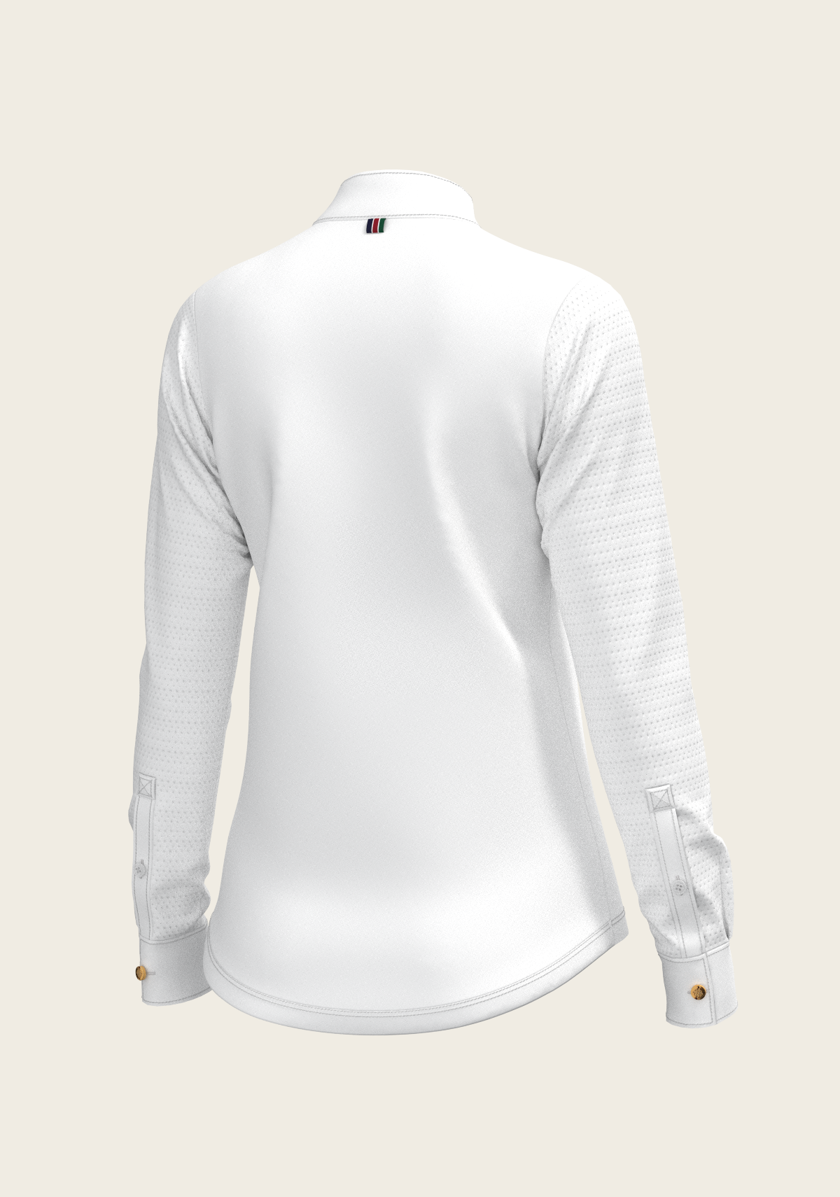  White with Navy Stripes Inner Details Long Sleeve Show Shirt