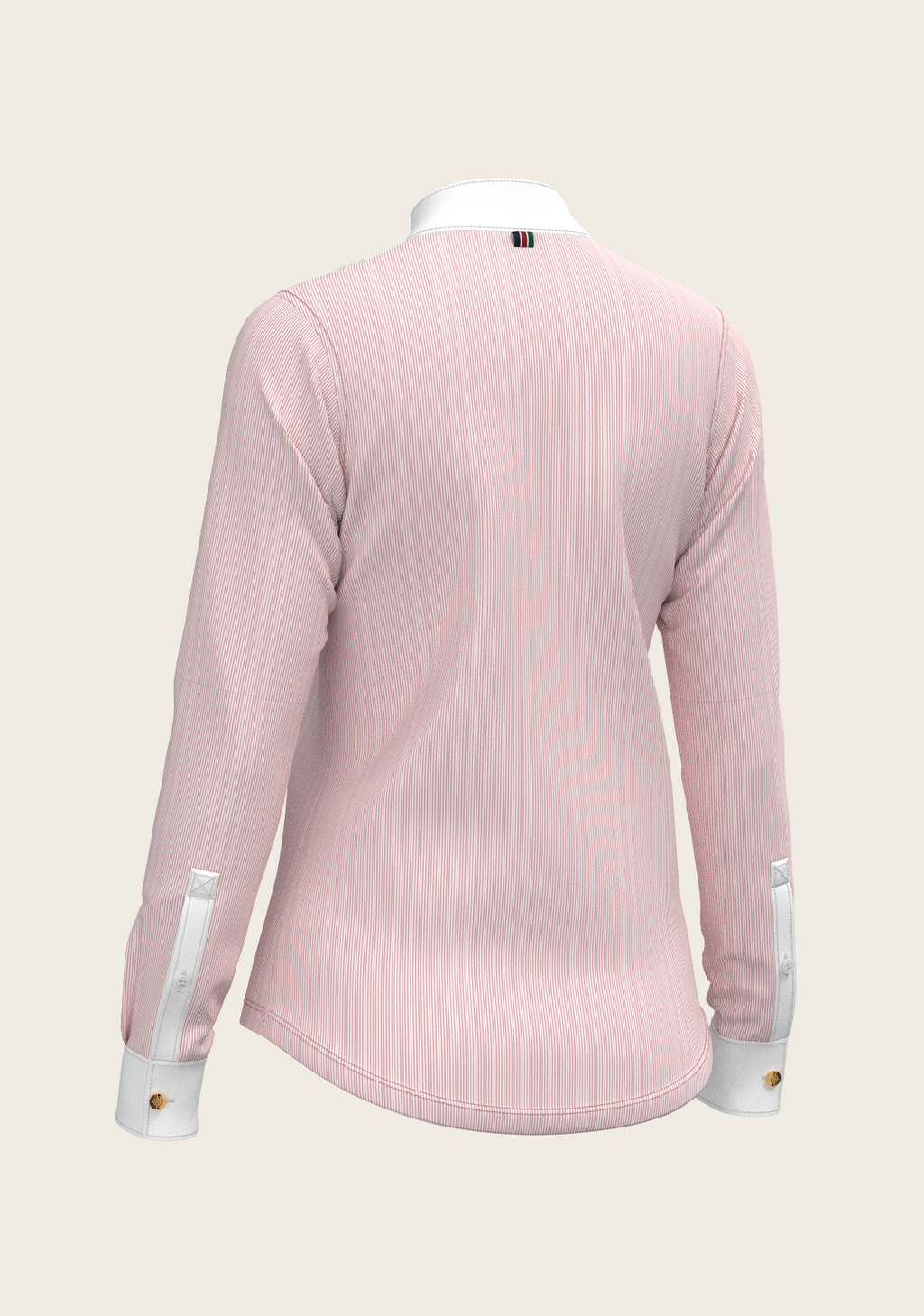 Stripes in Rose Short Pleated Long Sleeve Show Shirt