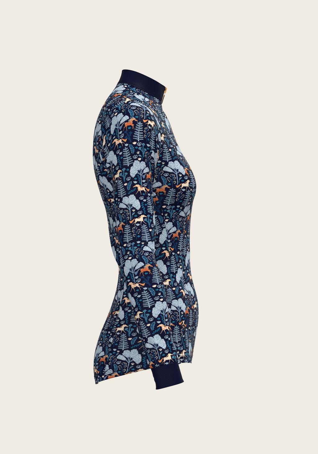  Forest on Navy Quarter Zip Sun Shirt