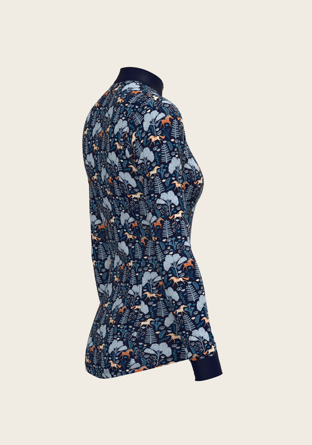  Forest on Navy Quarter Zip Sun Shirt
