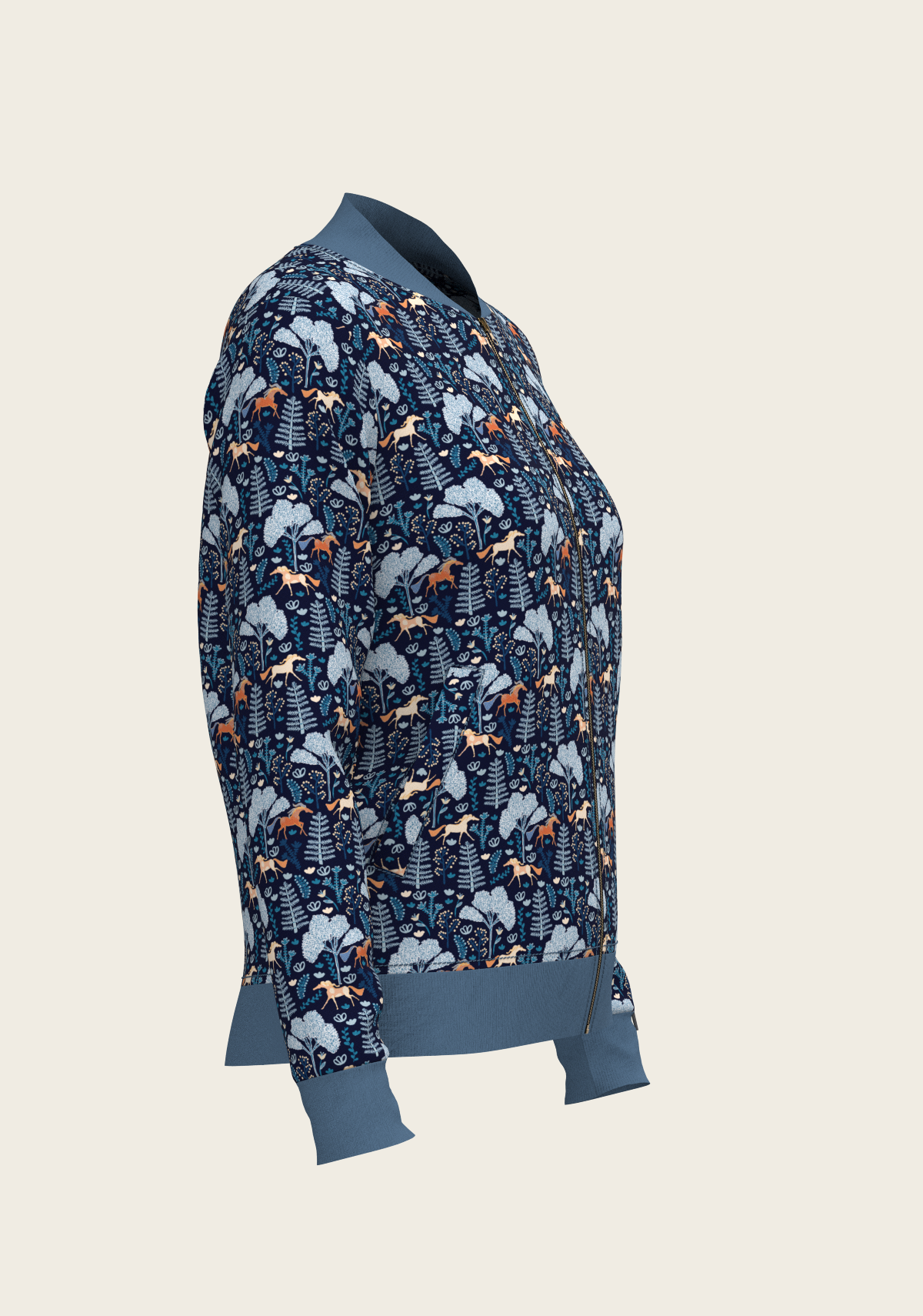 Mid Blue Forest Reversible Jacket