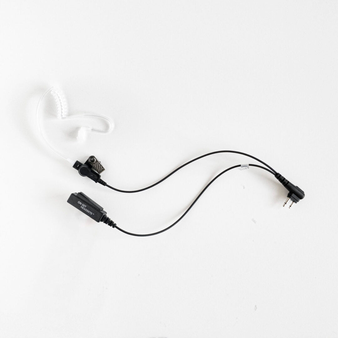On Set Headsets™️ "The Shorty" Chest Pack Compatible FilmPro Walkie Surveillance Headset with 2-Pin Motorola M1 Connector -  (Black, Camo)