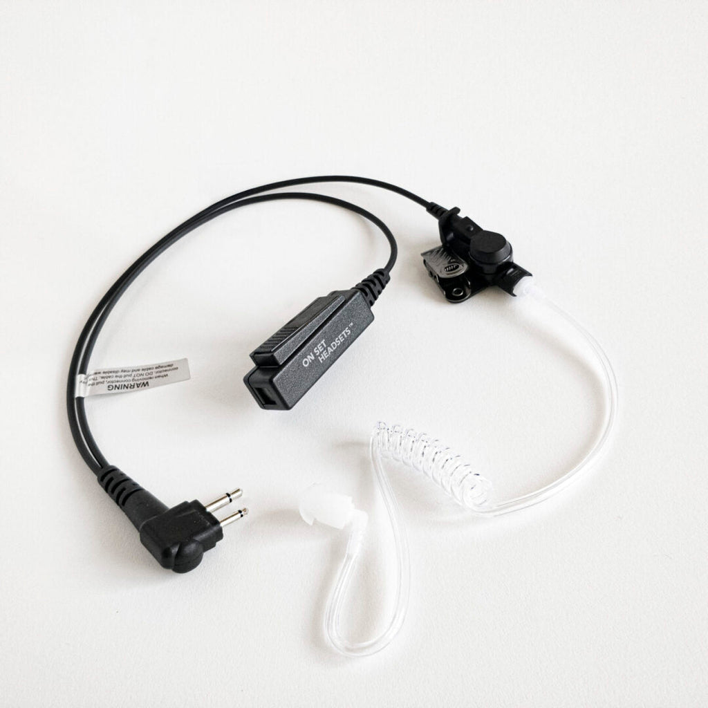 On Set Headsets™️ "The Shorty" Chest Pack Compatible FilmPro Walkie Surveillance Headset with 2-Pin Motorola M1 Connector -  (Black, Camo)