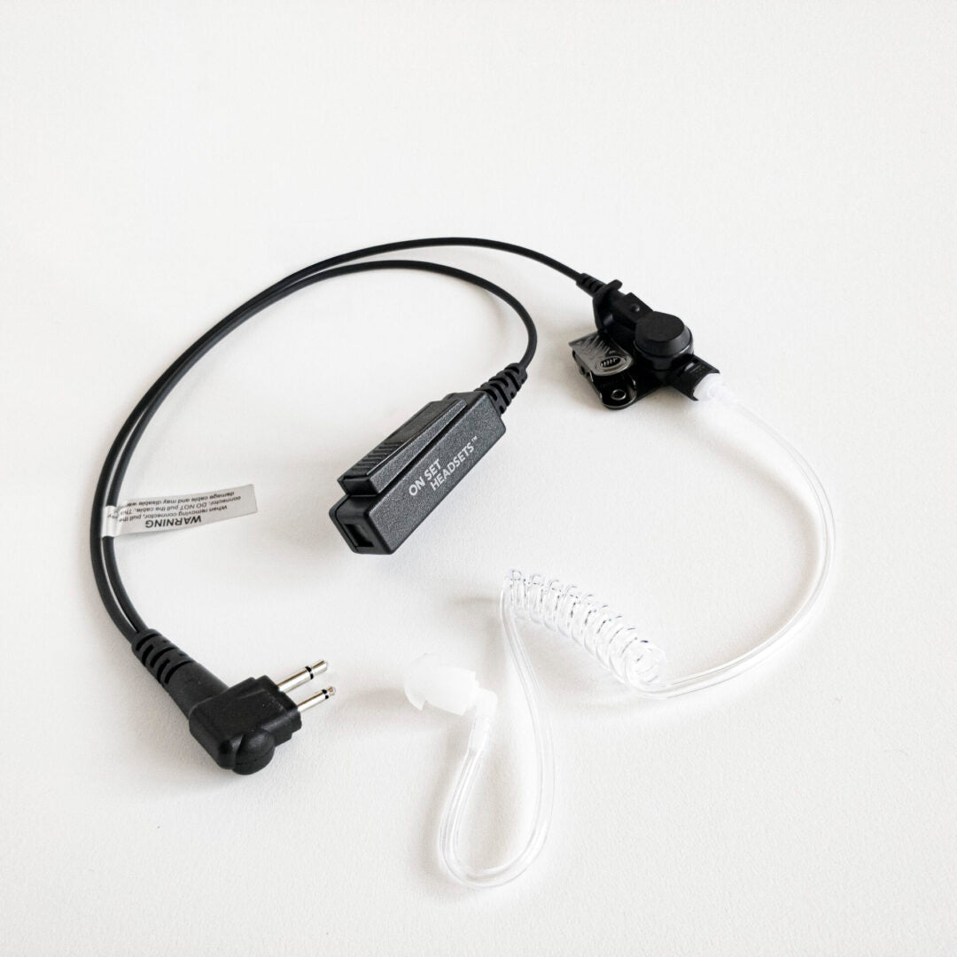 On Set Headsets™️ "The Shorty" Chest Pack Compatible FilmPro Walkie Surveillance Headset with 2-Pin Motorola M1 Connector -  (Black, Camo)