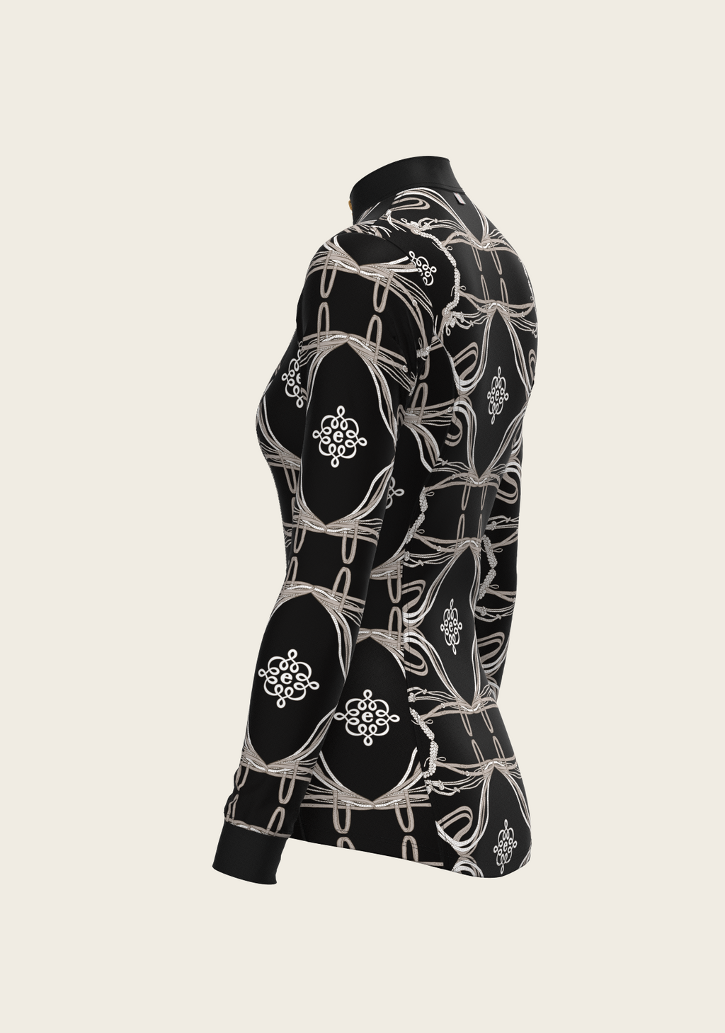 Roped Bridles on Black Quarter Zip Sun Shirt