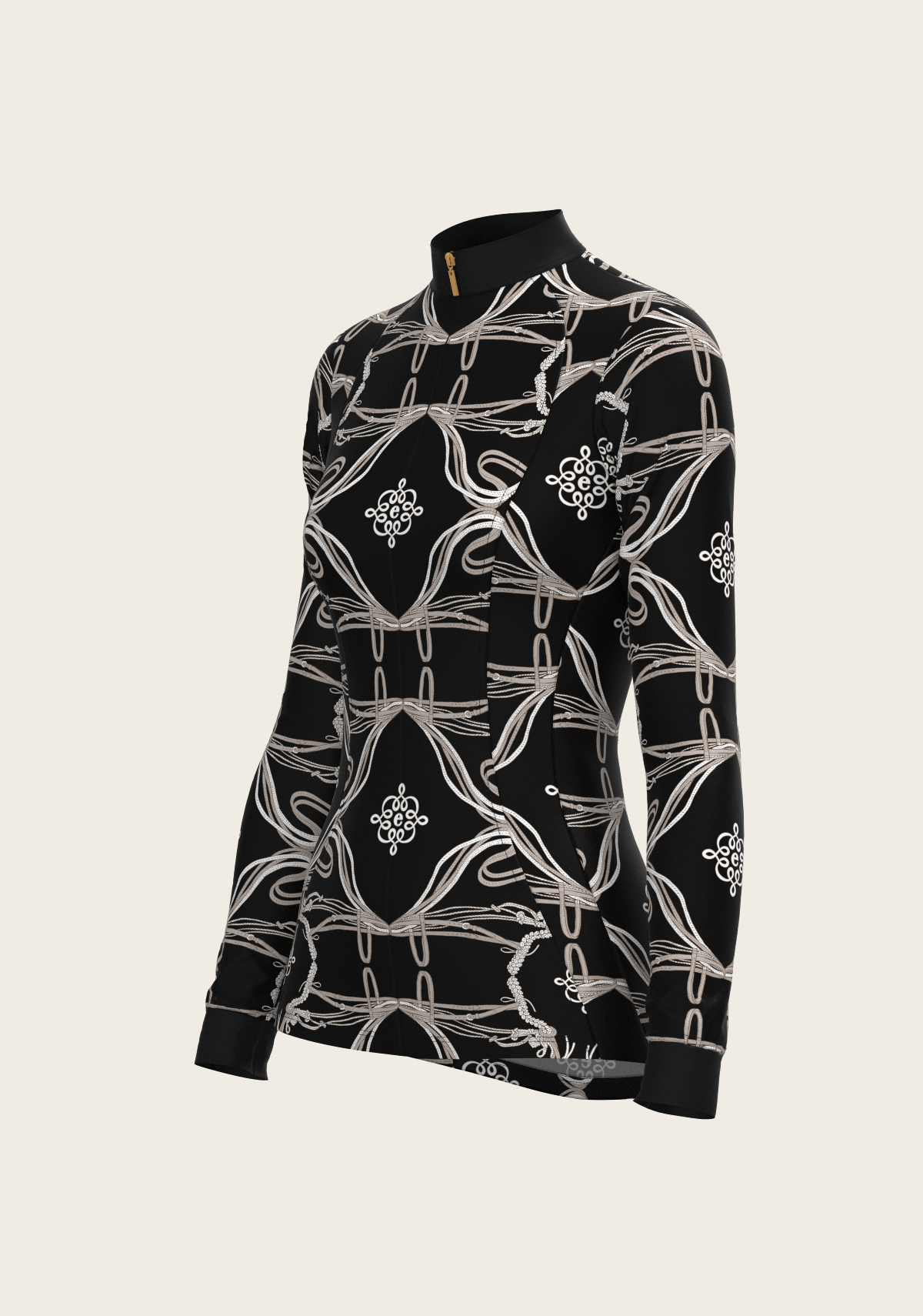 Roped Bridles on Black Quarter Zip Sun Shirt
