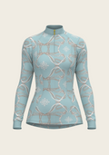Roped Bridles on Sky Blue Quarter Zip Sun Shirt