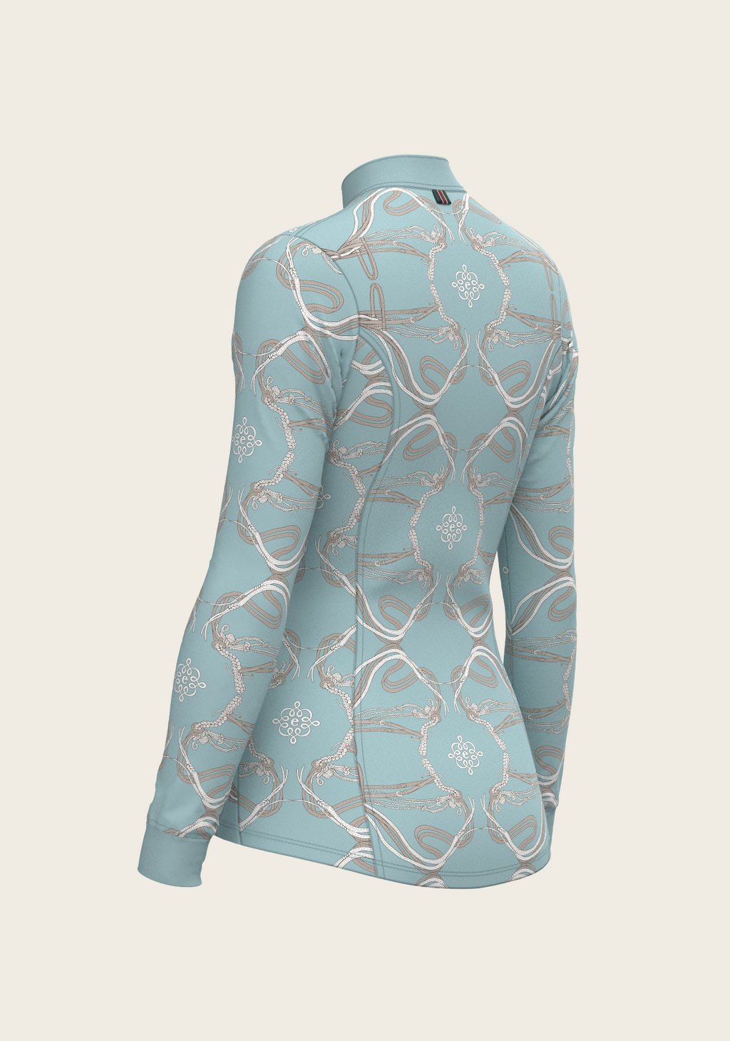 Roped Bridles on Sky Blue Quarter Zip Sun Shirt