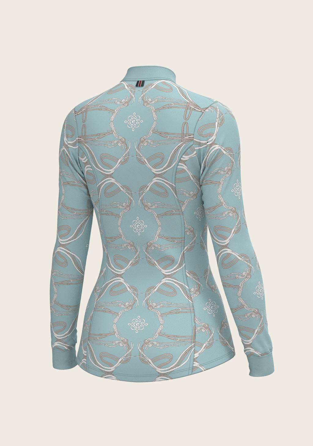 Roped Bridles on Sky Blue Quarter Zip Sun Shirt