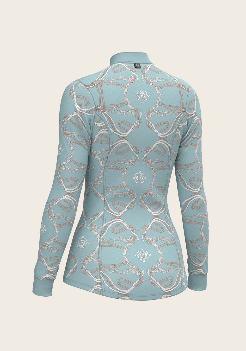 Roped Bridles on Sky Blue Quarter Zip Sun Shirt